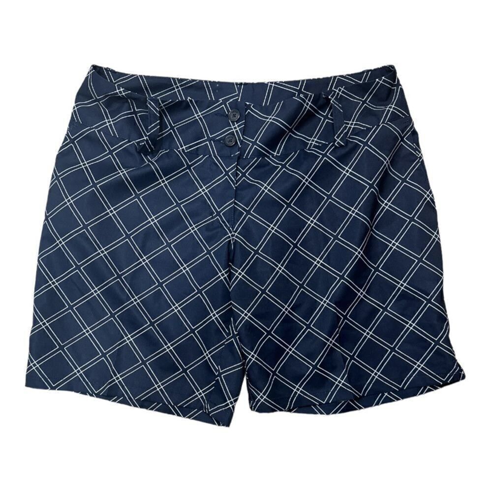 ADIDAS Women’s 7” All Over Pattern Golf/Athletic Shorts Blue/White Size 4